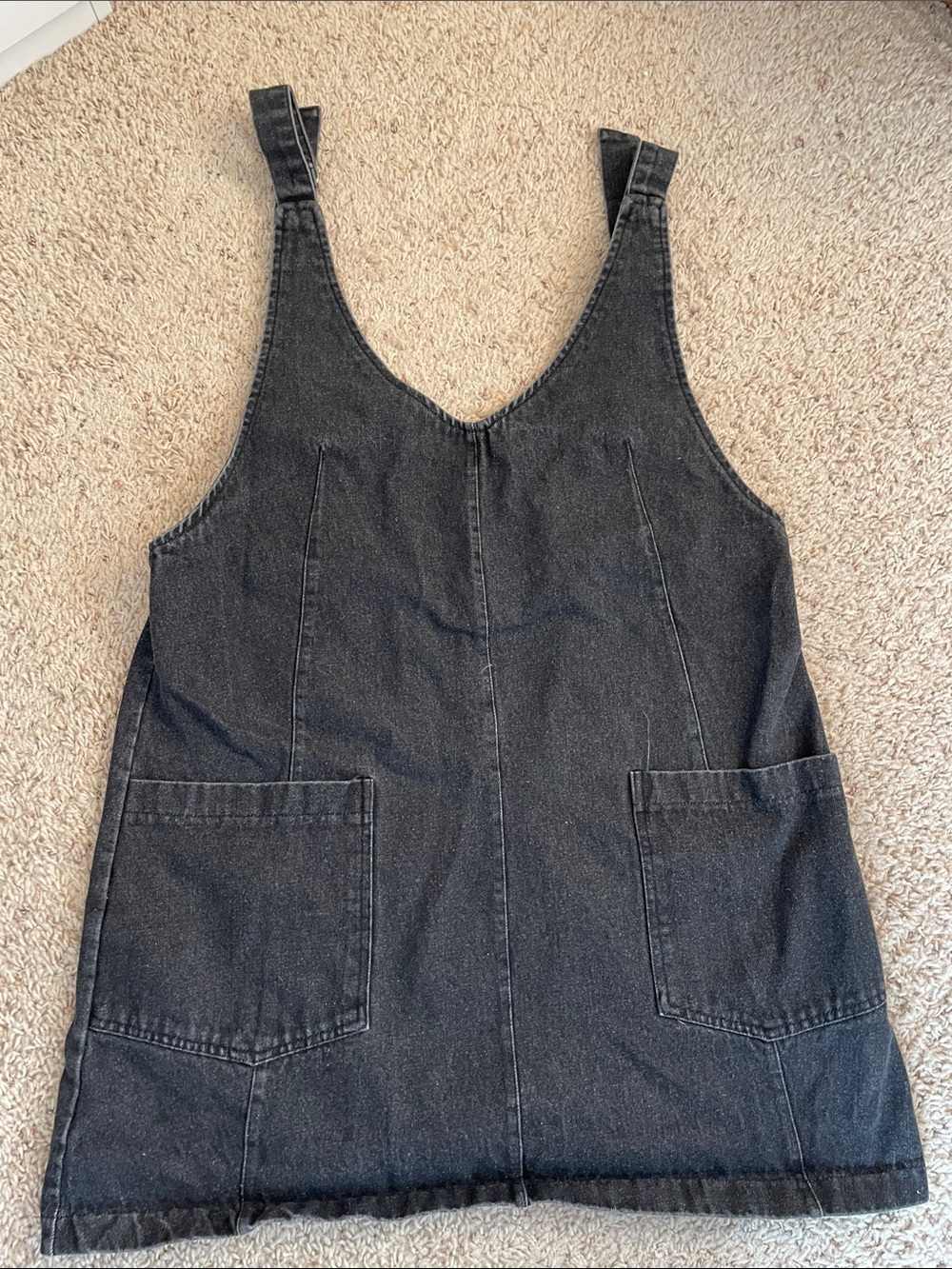 Washed Black Denim Overall Dress / Skirtall – High Roller Style!